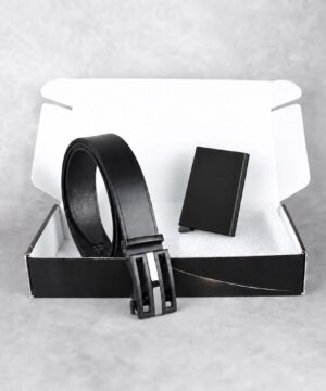 Pánsky darčekový set – kožený opasok + RFID púzdro na karty