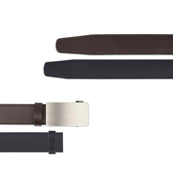 2x Kožený remeň + 1x automatická pracka, DOUBLE STRAP SET