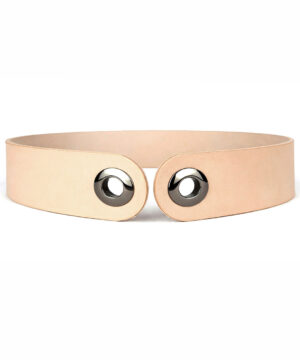 Úzky kožený opasok viazaný šatkou – Prírodný, Výroba na Slovensku