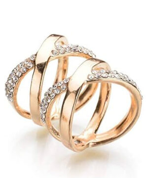 Rúrková ozdoba na šatku a šál v zlatej farbe zdobená sklíčkami