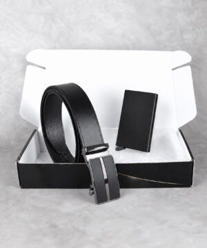 Pánsky darčekový set – kožený opasok + RFID púzdro na karty