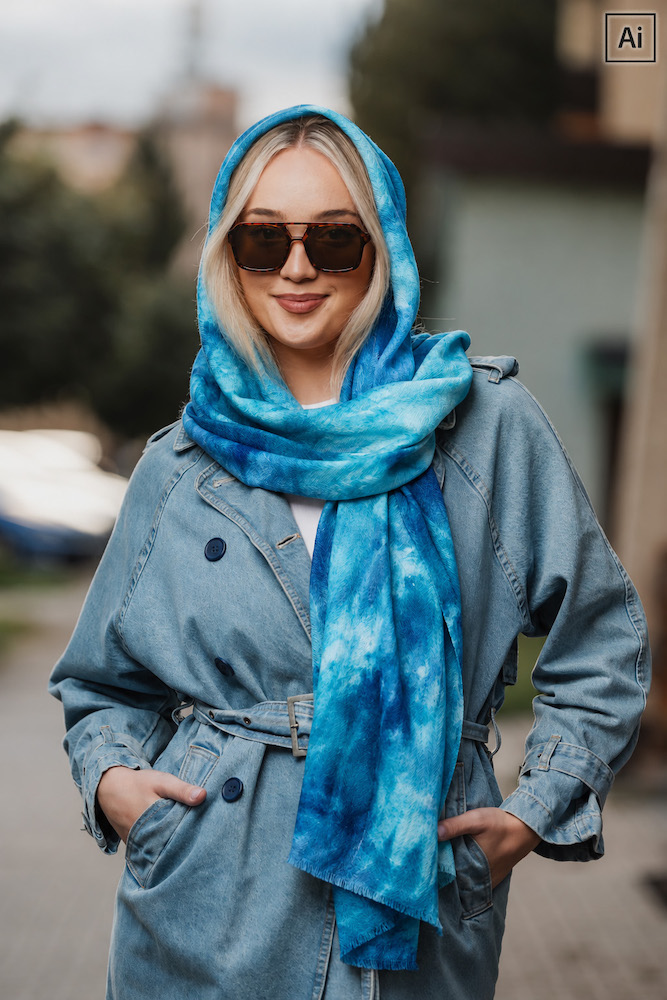 Unisex zimný šál z Merino vlny, vyrobený na Slovensku, Limitovaná edícia 080 – Obrázok 5