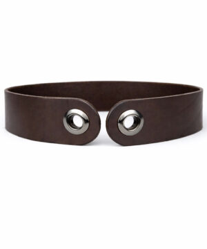 Úzky kožený opasok viazaný šatkou – Tmavo hnedý, Výroba na Slovensku