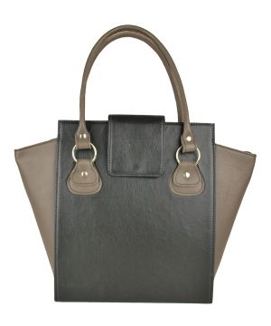 Kožená luxusná kabelka č.8644 v čierno hnedej farbe