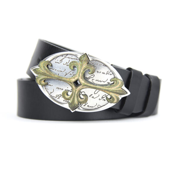 Kožený opasok KNIGHT, 4cm šírka, Ručná výroba na Slovensku