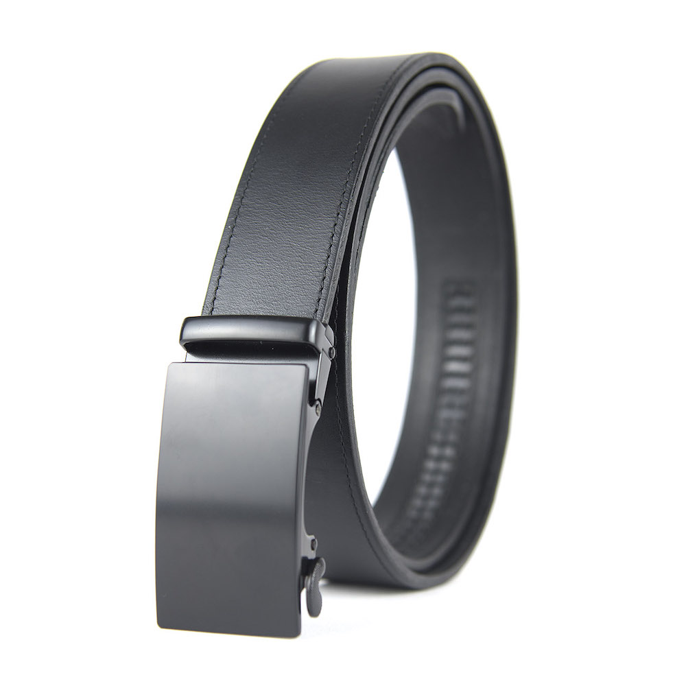 Opasok z pravej kože s automatickou prackou CLEAR BLACK