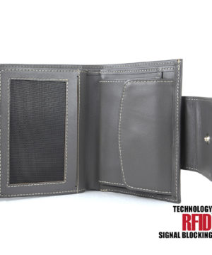 Ochranná kožená peňaženka v šedej farbe č.8211