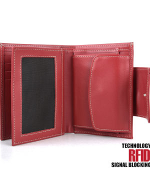Ochranná kožená peňaženka v červenej farbe č.8211