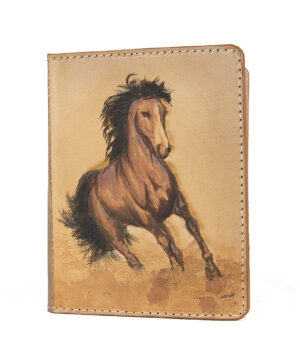 Alternative view of Ručne vyklepávaný, tvarovaný a reliéfny kožený zápisník - Cválajúci kôň