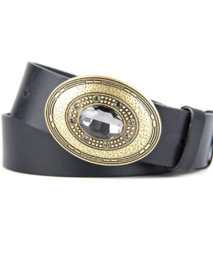 Kožený opasok BROOCH, 4cm šírka, Ručná výroba na Slovensku