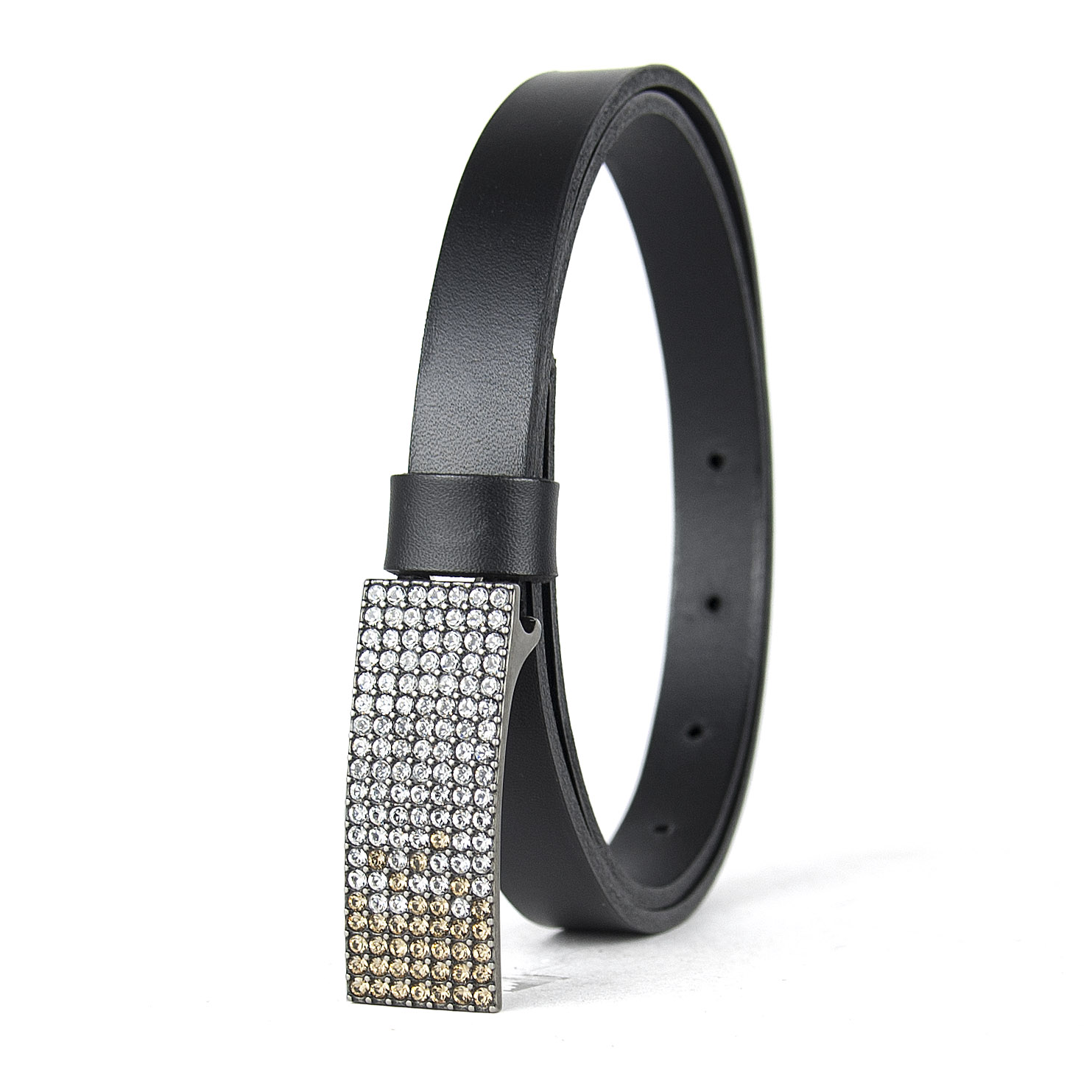Dámsky kožený opasok SWAROVSKI BROWN, šírka 2cm, Vyrobené na Slovensku