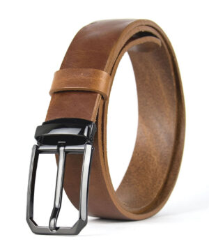 Kožený opasok s dezénom PLATINUM, šírka 3.3cm, Ručná výroba na Slovensku