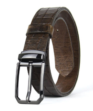 Alternative view of Kožený opasok s dezénom PLATINUM, šírka 3.3cm, Ručná výroba na Slovensku