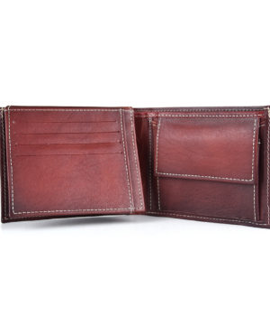 Praktická peňaženka z pravej kože č.8408 v bordovej farbe