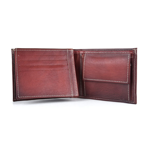 Praktická peňaženka z pravej kože č.8408 v bordovej farbe