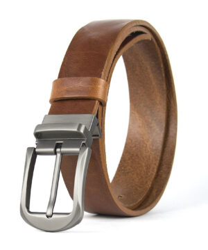 Kožený opasok s dezénom STEEL NOVA, šírka 3.3cm, Ručná výroba na Slovensku