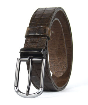 Alternative view of Kožený opasok s dezénom ONYX EDGE, šírka 3.3cm, Ručná výroba na Slovensku