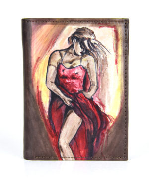 Ručne maľovaná kožená peňaženka 8560 s motívom Tanečnice nr.2