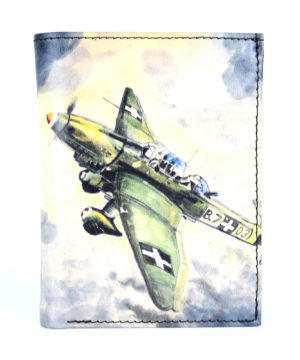 Ručne maľovaná kožená peňaženka 8560 s motívom Lietadla