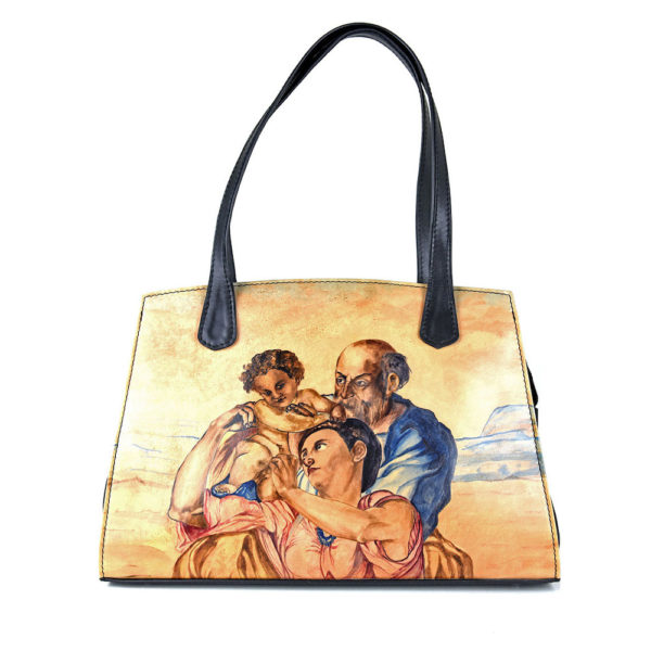 Ručne maľovaná dámska kabelka č.8660 inšpirovaná motívom Michelangelo - The Doni Tondo