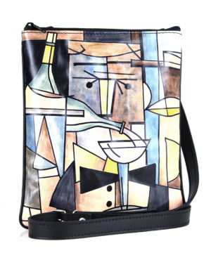 Maľovaná crossbody kabelka inšpirovaná motívom Pablo Picasso
