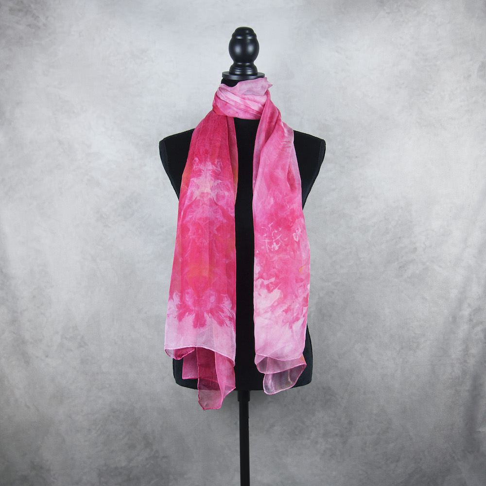 Hodvábny šál LIMITED_065, Ručná výroba na Slovensku, 180 x 110cm – Obrázok 2