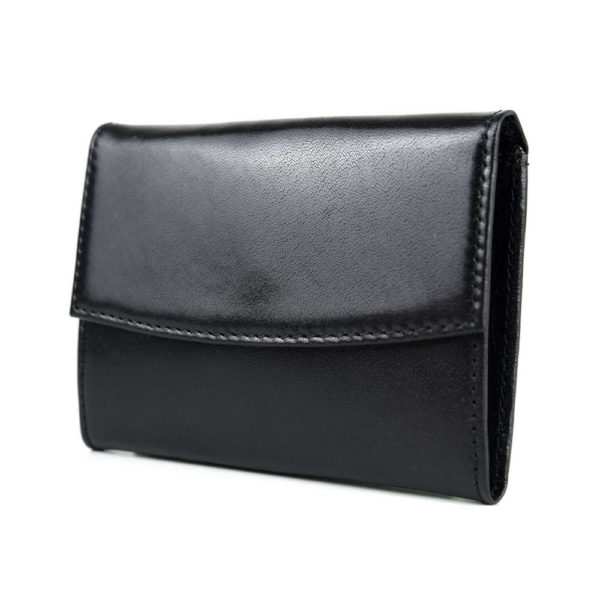 Malá dámska kožená peňaženka na mince č.8450, čierna farba