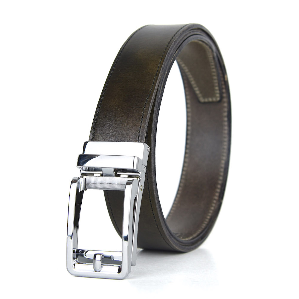 Opasok z pravej kože s automatickou prackou SILVER BELT – Obrázok 4