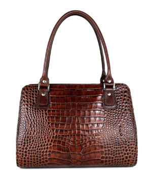 Luxusná kabelka z pravej hovädzej kože s dezénom krokodíla
