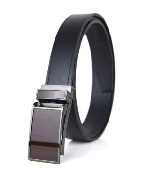 Opasok z pravej kože s automatickou prackou GLOSSY BROWN