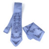 Hodvábna kravata + vreckovka vyrobená na Slovensku - Bratislava vo fialovej farbe