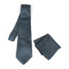 Hodvábna kravata + vreckovka v antracitovej farbe, Slovenská výroba