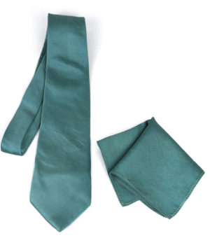 Hodvábna kravata + vreckovka v smaragdovo zelenej farbe