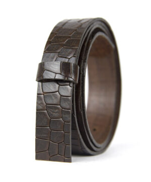 Kožený remeň s dierkami, šírka 3.3cm, CROCO dezén