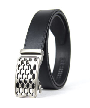 Kožený opasok s automatickou prackou NICKEL CHAIN
