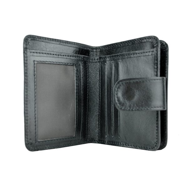 Dámska malá praktická kožená peňaženka č.8504 v čiernej farbe (3)