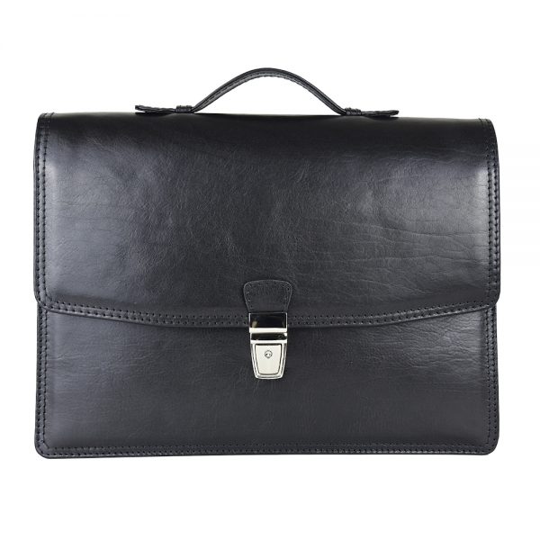Elegantná kožená aktovka z pravej kože v čiernej farbe č.8170 - Image 8