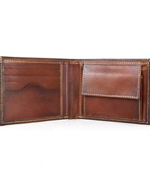 Elegantná peňaženka z pravej kože č.8406 v Cigaro farbe, ručne natieraná