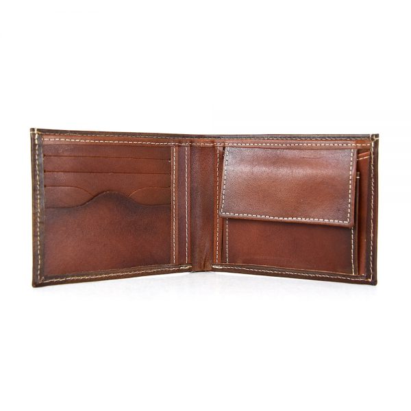 Elegantná peňaženka z pravej kože č.8406 v Cigaro farbe, ručne natieraná