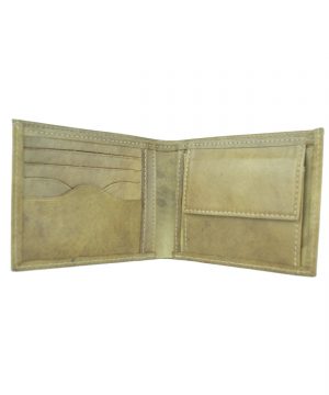 Elegantná peňaženka z pravej kože č.8406 v khaki farbe, ručne natieraná