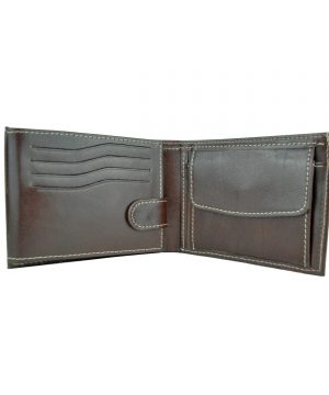 Elegantná peňaženka z pravej kože č.8552 v tmavo hnedej farbe (1)