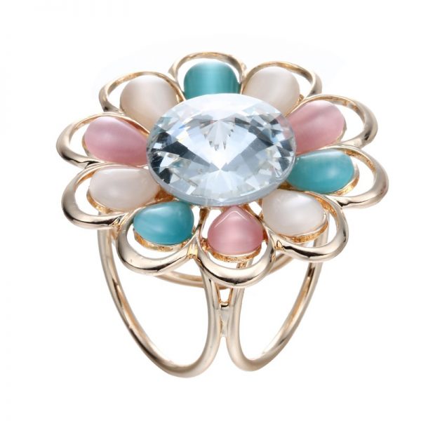 Elegantný ozdobný šperk na šatku v tvare farebného kvetu (2)