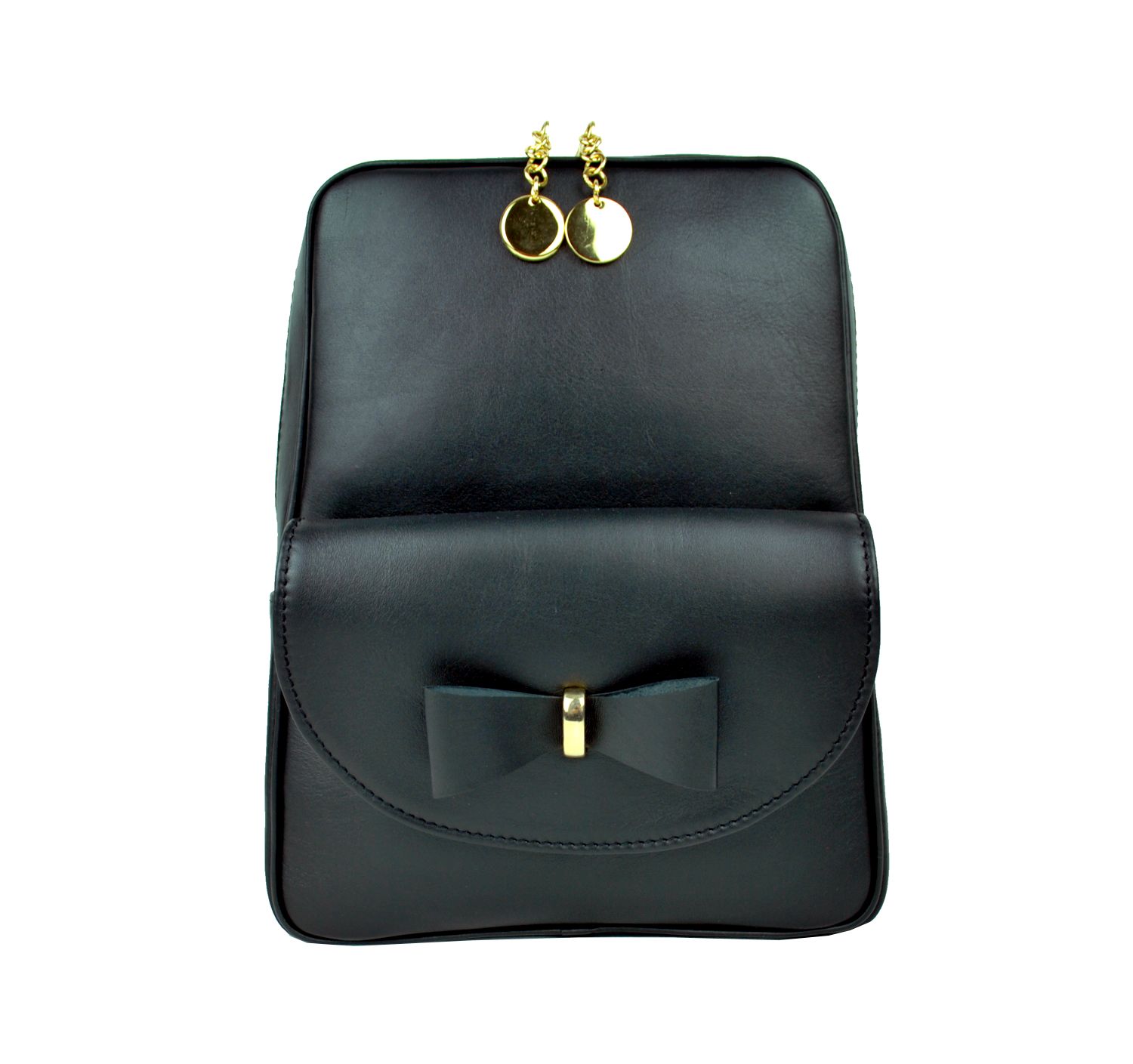 Exkluzívny kožený ruksak z pravej hovädzej kože č.8666 v čiernej farbe – Obrázok 5