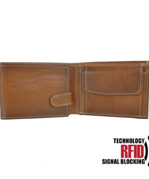 Ochranná kožená peňaženka vo svetlo hnedej farbe č.8552, ručne tieňovaná