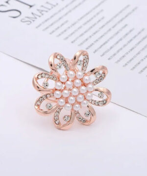 Nádherná brošňa na šatku a šál s imitáciou periel