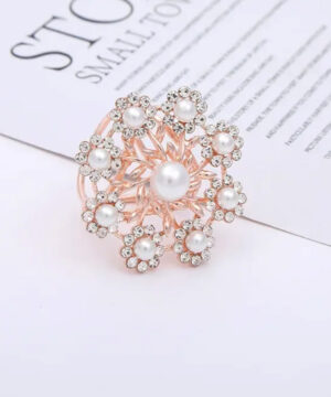 Nádherná ozdoba na šatku a šál s imitáciou periel