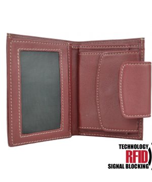 Ochranná kožená peňaženka v červenej farbe č (3)