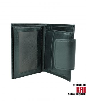 Ochranná kožená peňaženka v čiernej farbe č (1)
