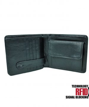 Ochranná kožená peňaženka v čiernej farbe č (1)