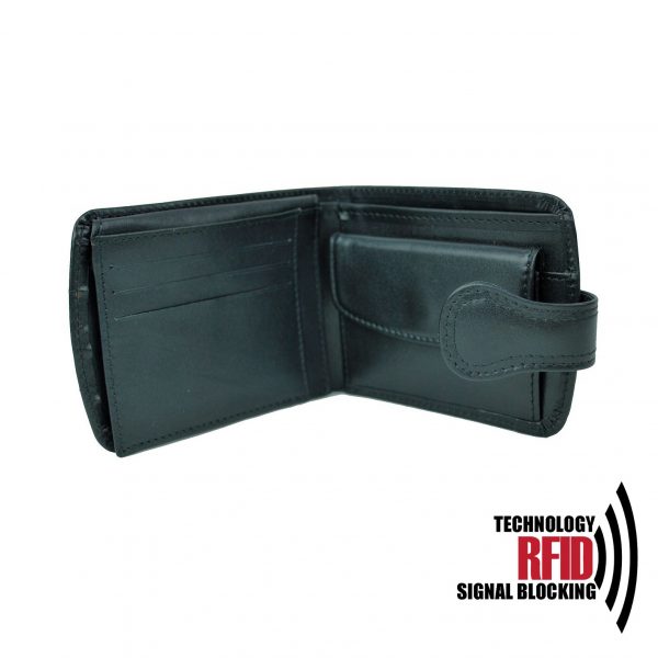 Ochranná kožená peňaženka v čiernej farbe č (3)
